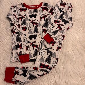 Place Kids Pajama Set with Moose and Tree Print